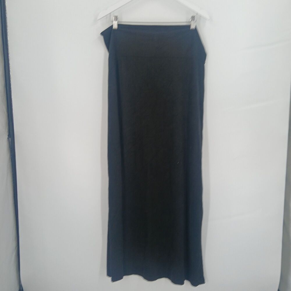Maurices Black Ribbed Knit Elastic Waist Bodycon Maxi Skirt Womens Size XL